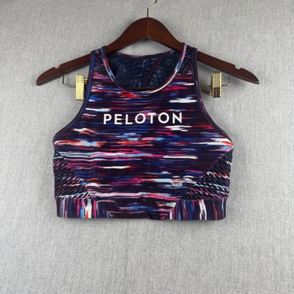 Peloton Sports Bra Women's Medium Multicolor Racerback High Impact Workout